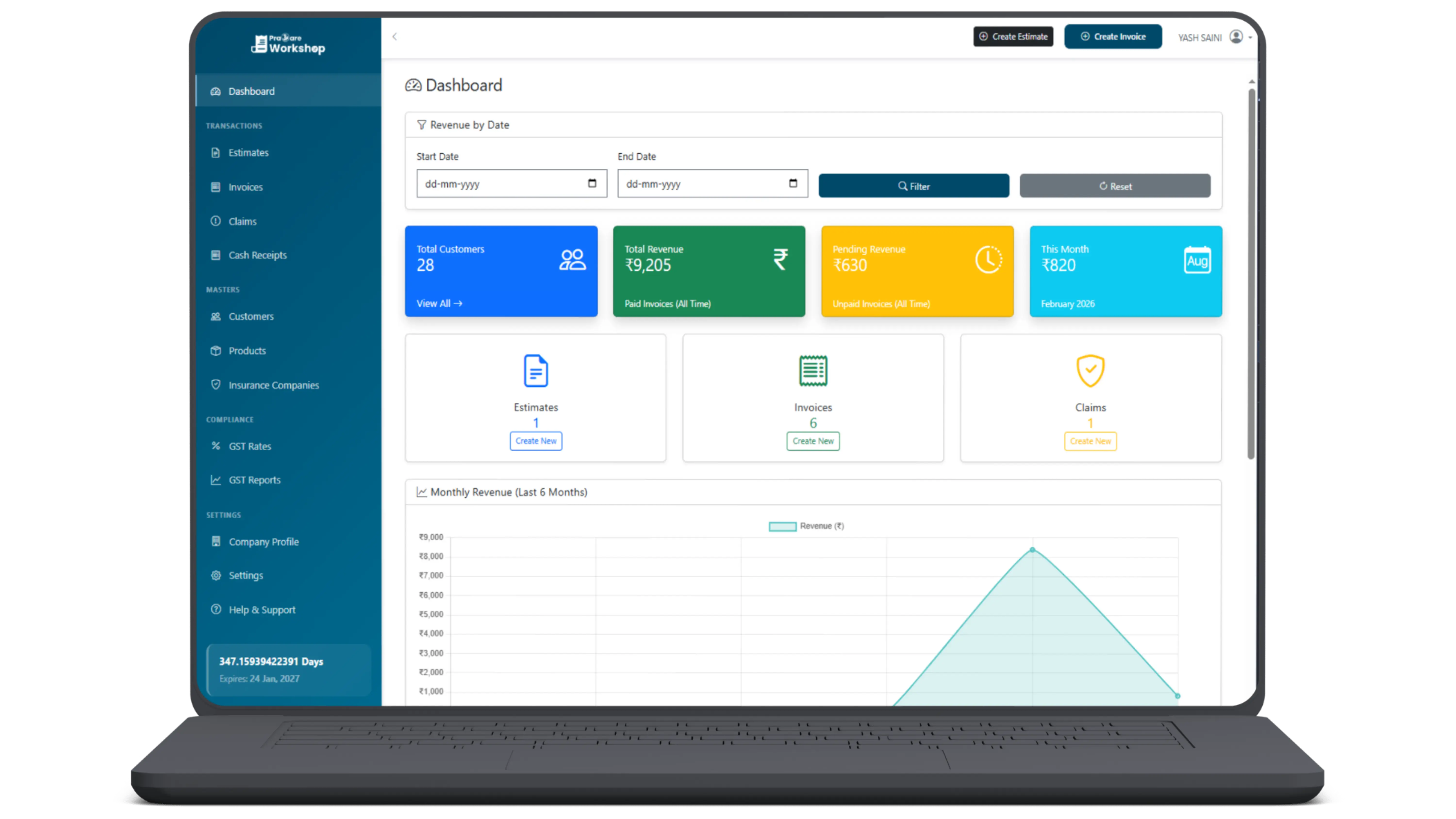 PrajWare Workshop Dashboard